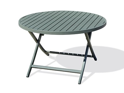 Image Table de jardin pliante MARIUS ronde Ø110 cm aluminium vert Kaki DCB Garden