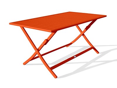 Image Table de jardin pliante MARIUS rectangulaire aluminium 140x80cm orange / cuivre DCB Garden