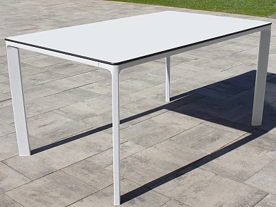 Image Table de jardin empilable MEET 160x90 cm aluminium laque blanc DCB Garden