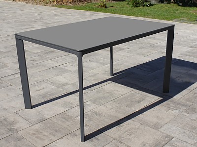 Image Table de jardin empilable MEET 120x80 cm aluminium laque gris fonce DCB Garden