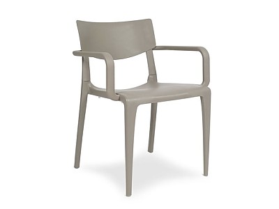 Image Fauteuil de jardin empilable TOWN en polypropylene taupe DCB Garden