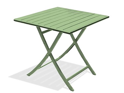 Image Table de jardin pliante MARIUS 70x70 cm en aluminium vert Lagune DCB Garden