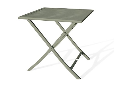 Image Table de jardin pliante MARIUS 70x70 cm en aluminium vert Kaki DCB Garden