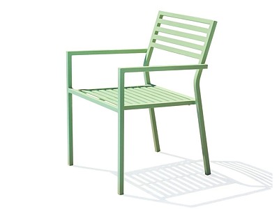 Image Fauteuil de jardin empilable GASTON en aluminium vert Lagune DCB Garden