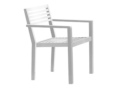 Image Fauteuil de jardin empilable GASTON en aluminium gris marin DCB Garden