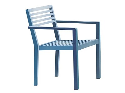 Image Fauteuil de jardin empilable GASTON en aluminium bleu DCB Garden