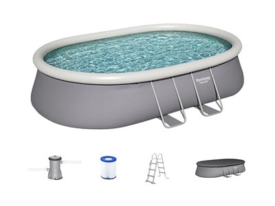 Image Piscine autoportante ovale BESTWAY Fast Set 549 x 366 x 122 cm + filtration