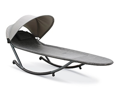 Image Bain de soleil HOSSEGOR avec brise-soleil chaise longue en acier DCB Garden