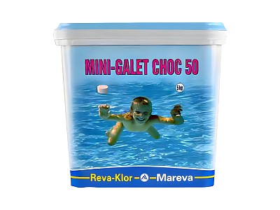 Image Mini galets de chlore MAREVA traitement choc pastille 125g seau 5 kg