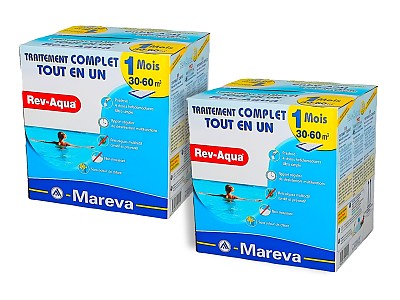 Image Pack 2 mois traitement sans chlore Mareva REV-AQUA 4 en 1 piscine 30 a 60m³