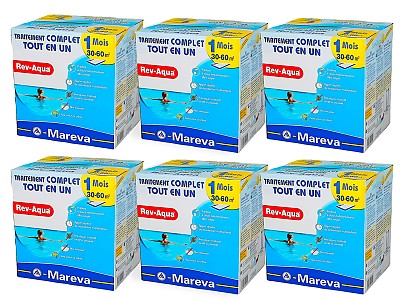 Image Pack 6 mois traitement sans chlore Mareva REV-AQUA 4 en 1 piscine 30 a 60m³