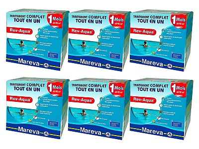 Image Pack 6 mois traitement sans chlore Mareva REV-AQUA 4 en 1 piscine 60 a 90m³