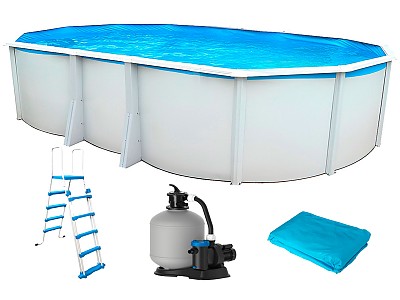 Image Piscine hors-sol acier Toi IBIZA Prestige ovale 640X366X132cm filtre a sable