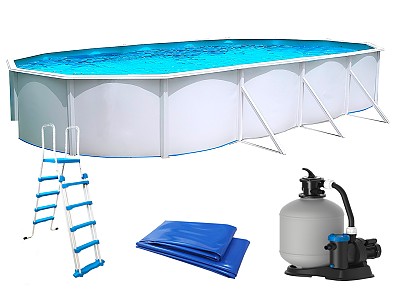 Image Piscine hors-sol acier Toi MAGNUM ovale 730x366x132cm filtre a sable 8.5m3/h