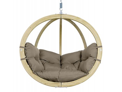 Image Fauteuil suspendu Globo CHAIR Amazonas taupe en bois