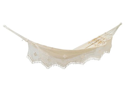 Image Hamac bresilien XXL RIO style Boho beige macrame 3 personnes