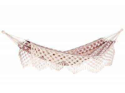 Image Hamac bresilien XXL RIO style Boho bordeaux macrame 3 personnes