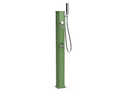 Image Douche solaire aluminium Formidra JOLLY GO 20L avec mitigeur coloris vert