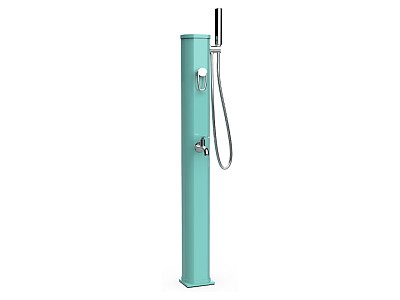 Image Douche solaire aluminium Formidra JOLLY GO 20L avec mitigeur coloris vert opaline