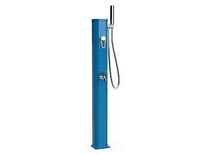 Image Douche solaire aluminium Formidra JOLLY GO 20L avec mitigeur coloris bleu capri