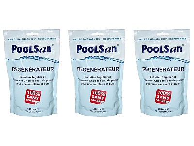 Image Pack 3X Regenerateur clarifiant piscine Poolsan sachet 400g