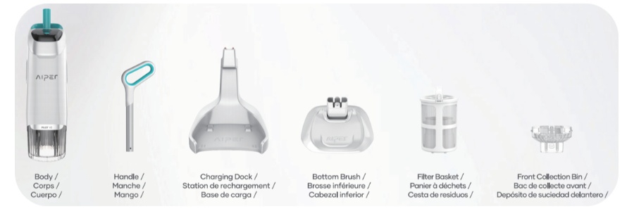Aspirateur piscine AIPER Pilot V2 rechargeable avec socle - Aiper Pilot V2 Une batterie longue durée et un entretien simplifié