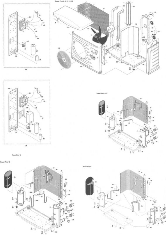Vue éclatée pièces détachées Pompe a chaleur POWERFIRST 8 (W20PFIRST8M)